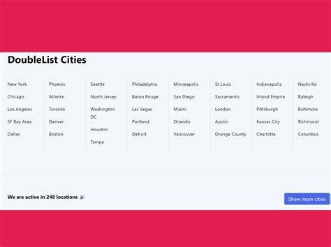 doublerlist|Cities 